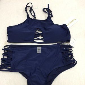 ❄️  NWT TINIBIKINI WOMENS HI NECK HI WAIST CAGED BIKINI SIZE M. ❄️